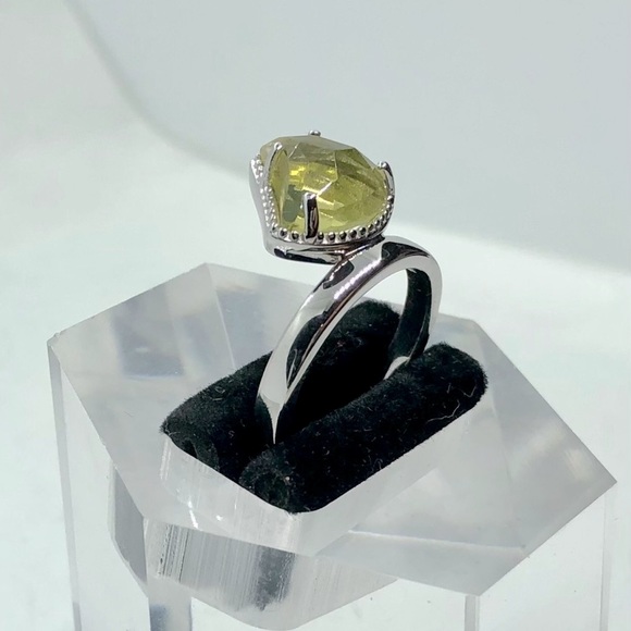 Gold Quartz 925 Ring - Picture 2 of 4